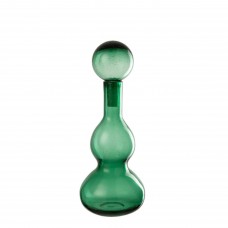 Bottle + Stop Carol Glass Emerald Green Small