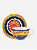 TEACUP AND TEA SAUCER WITH GOLD DECORATION