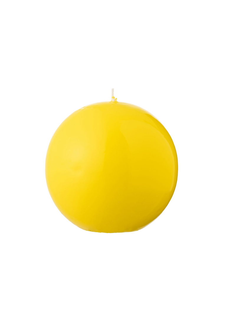 CANDLE BALL WAX FLUO YELLO