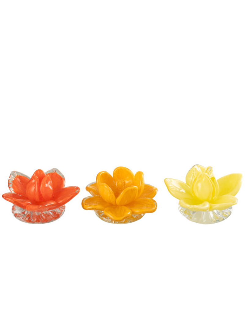 Flowers Glass Red/Yellow/Orange