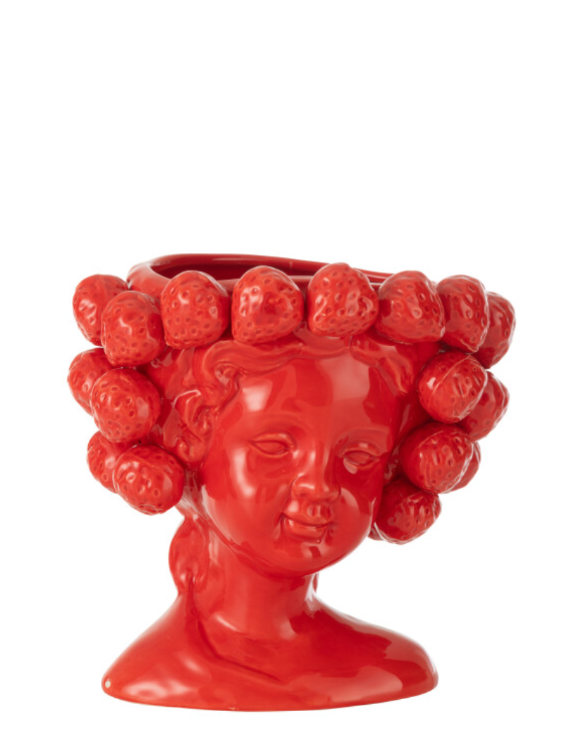 Flowerpot Strawberries Girl