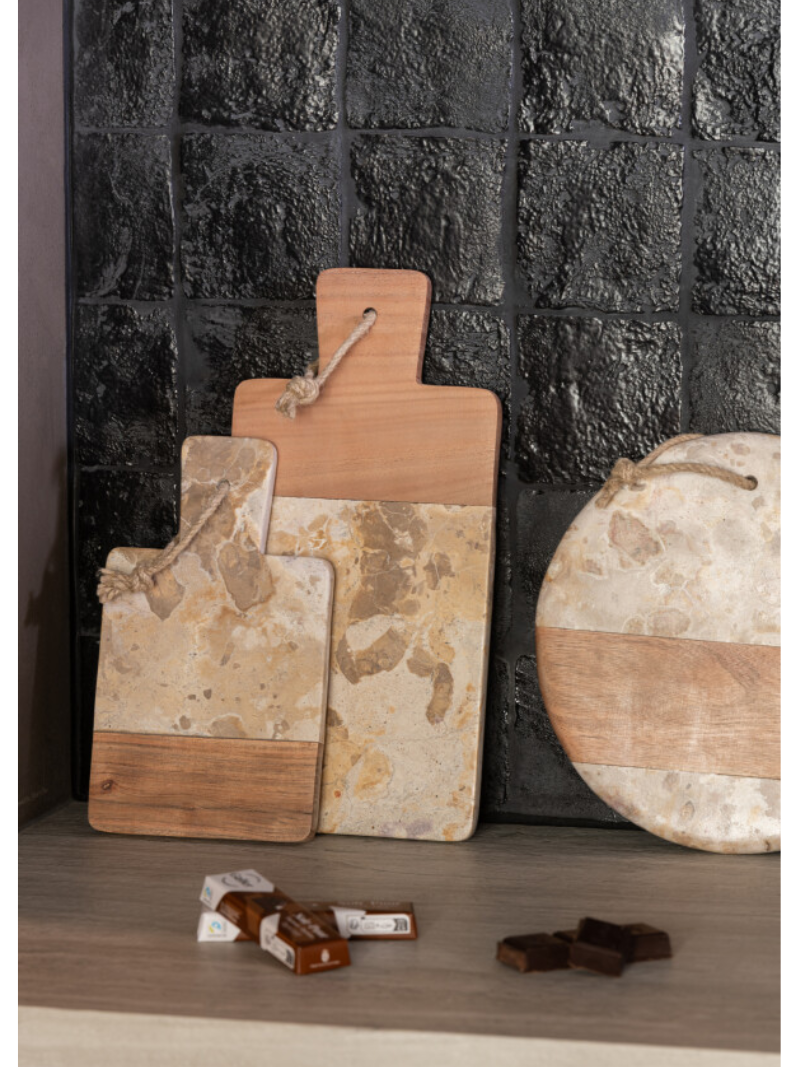 Cheese Board Rectangle Marble Beige/Natural