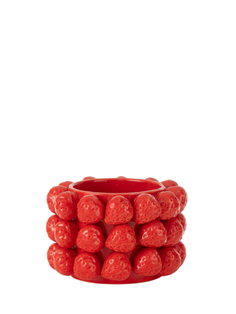 Vase Strawberries Ceramic