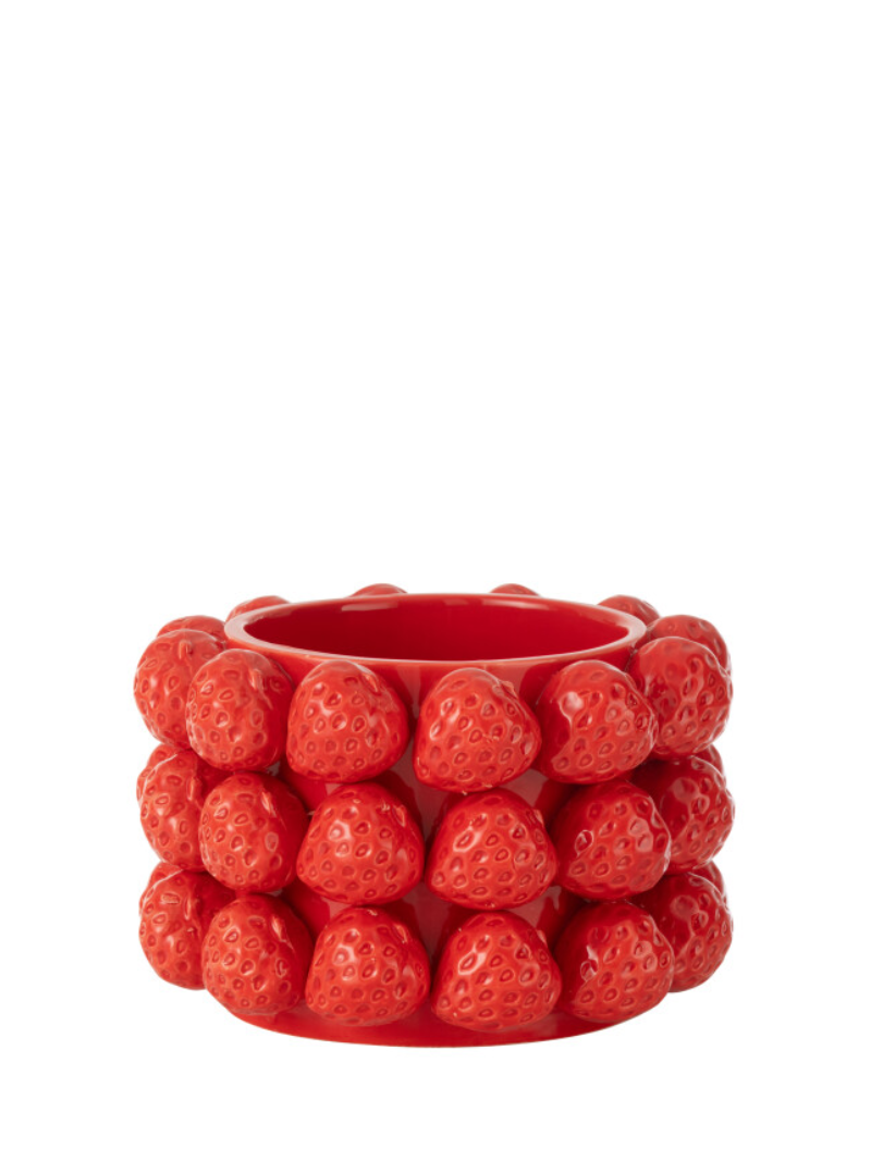 Vase Strawberries Ceramic