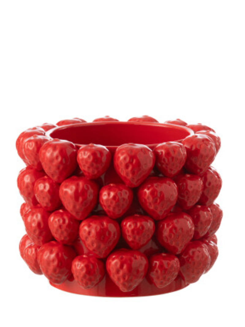 Vase Strawberries Ceramic