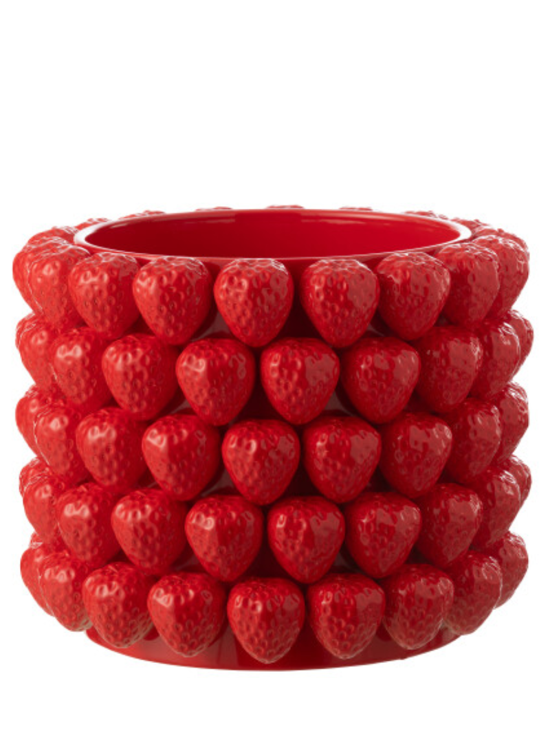 Vase Strawberries Ceramic