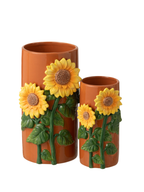 Vase Sunflower Ceramic Yellow/Brown