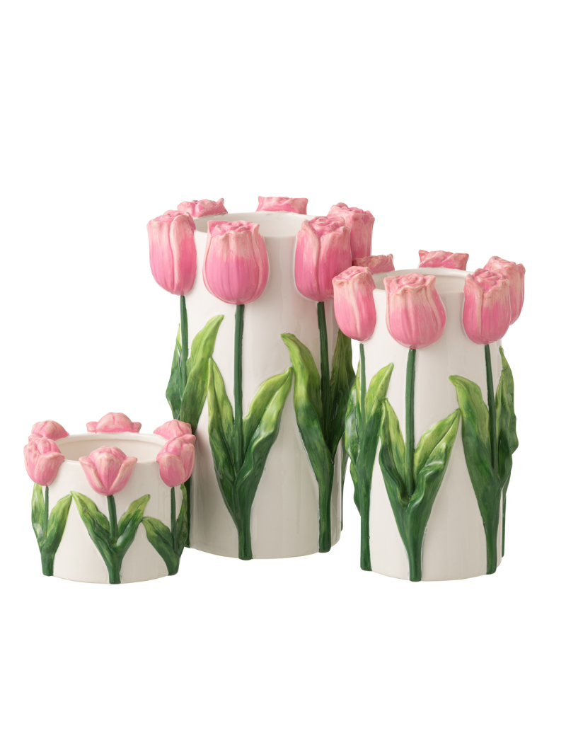 Flower pot Tulip Pink