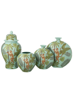 Vase Monkey Porcelain Multicolored