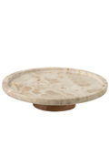 Cake Stand Round Marble Beige/Natural