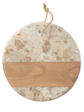 Cheese Board round  Marble Beige/Natural Small