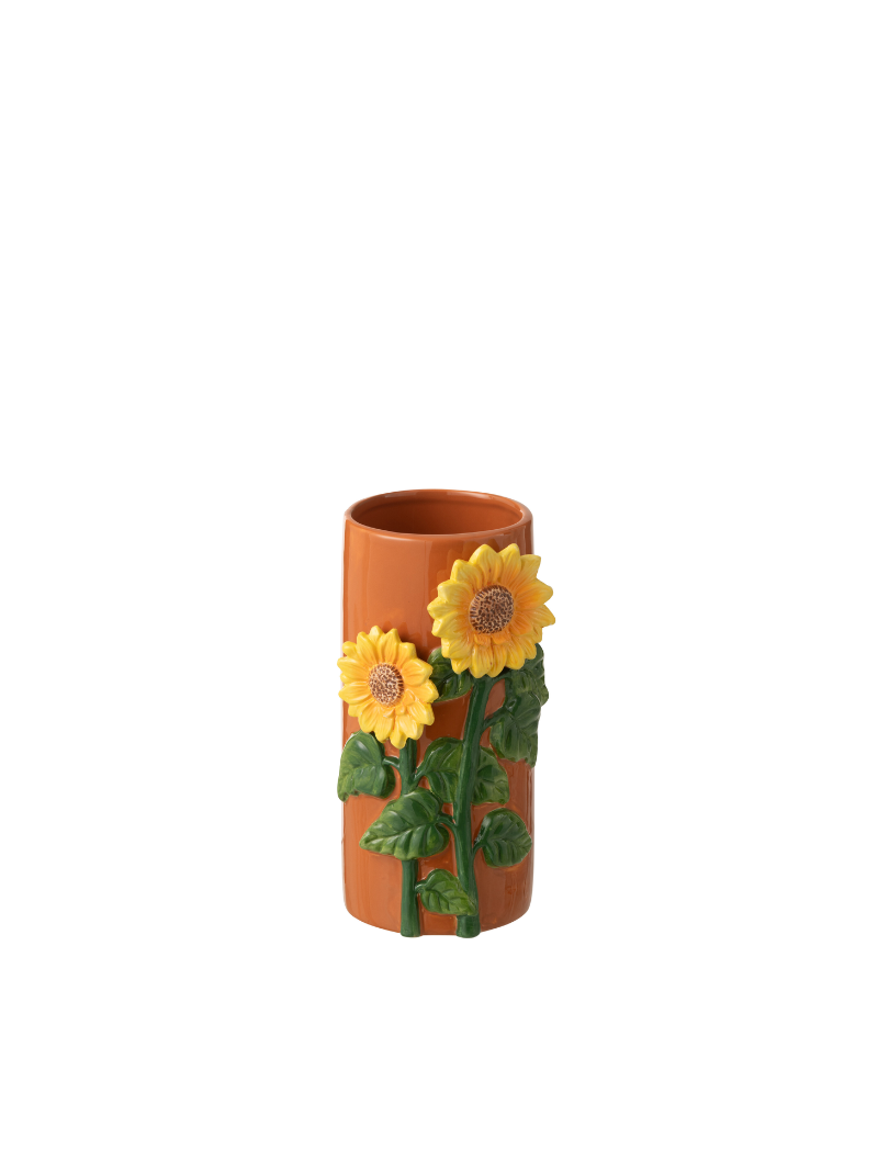 Vase Sunflower Ceramic Yellow/Brown