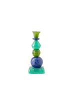 Glass Candle Holder in Blue & Green