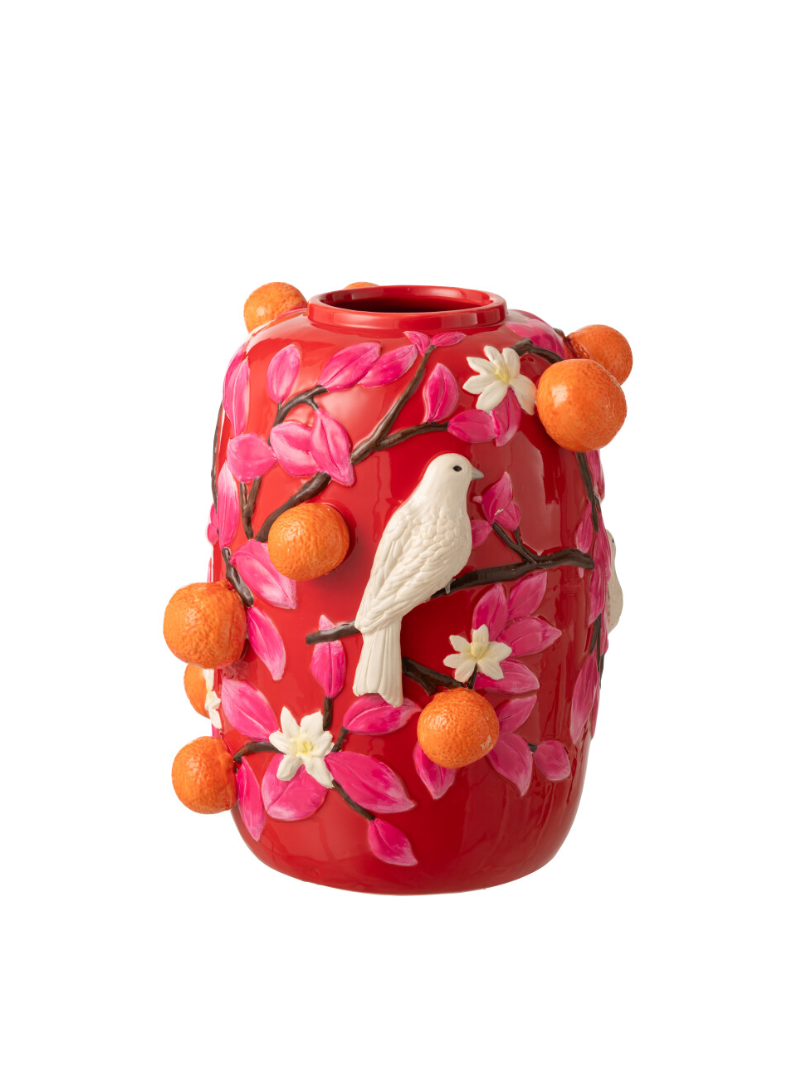 Vase Bird Orange