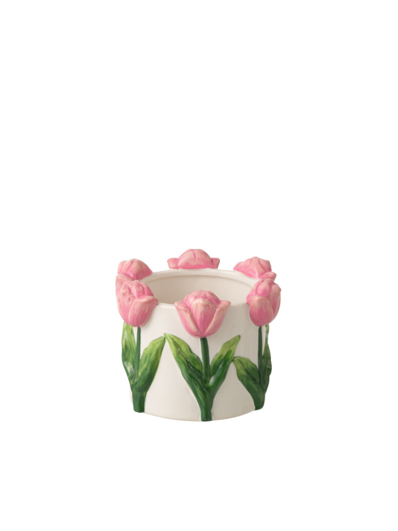Flower pot Tulip Pink