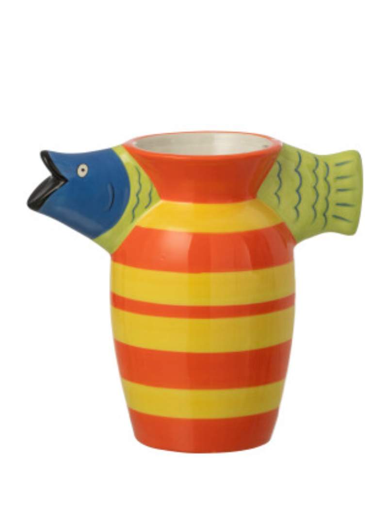 Vase Fish Striped Dolomite Multicolored