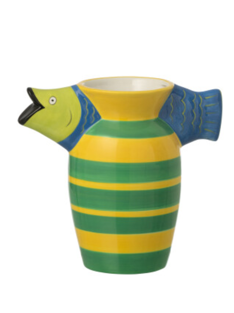 Vase Fish Striped Dolomite Multicolored
