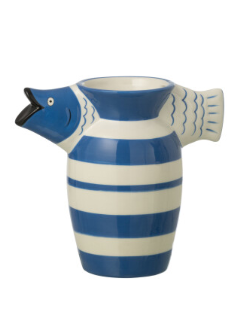 Vase Fish Striped Dolomite Multicolored