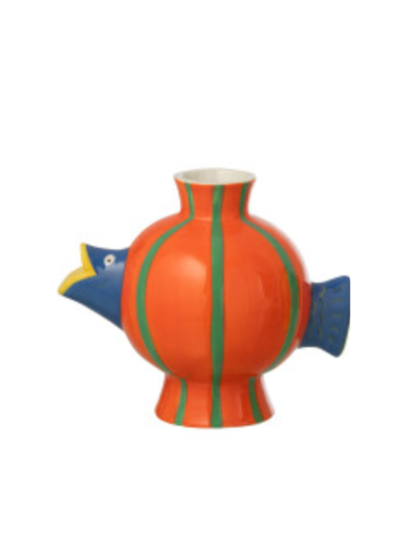 Vase Fish Ball Striped Dolomite Multicolored