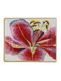 FUSCHIA/WHITE CERAMIC ASHTRAYS 'IRIS' 20x16