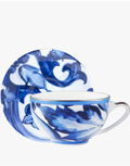 TEACUP AND TEA SAUCER WITH PLATINUM DECORATION