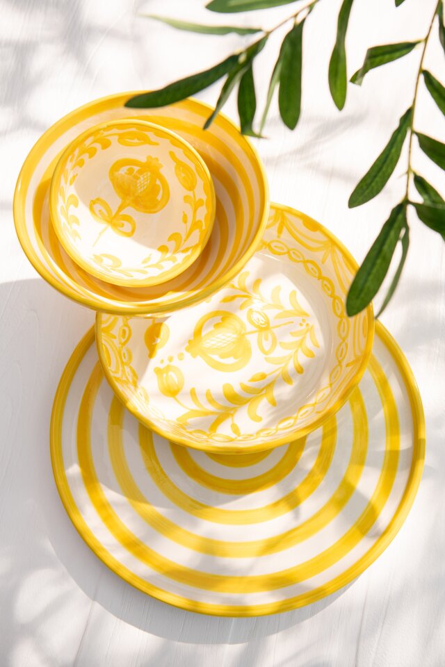 Granada Ceramic White & Yellow