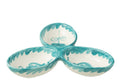 Apero Dish Granada Clover Ceramic White/Aqua
