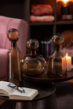 Bottle + Plug Decorative Round Glass Brown