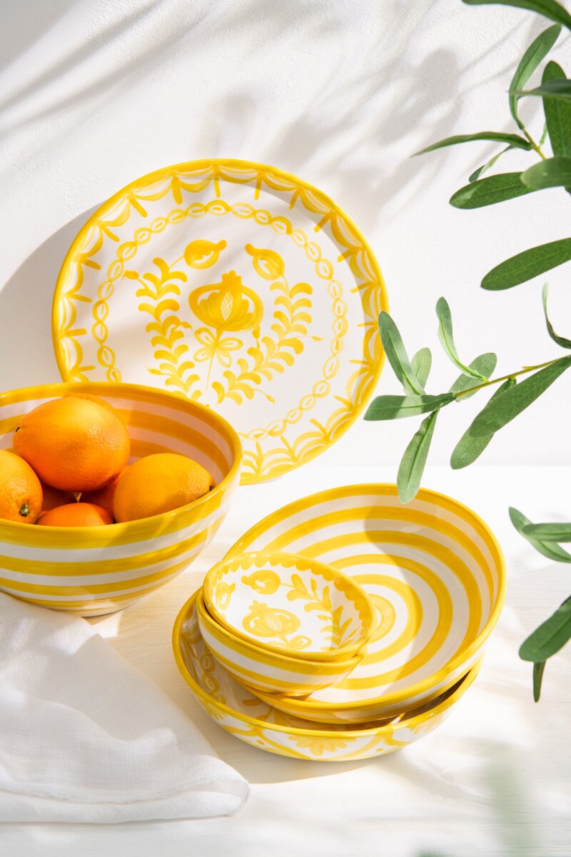 Plate Granada Ceramic White/Yellow