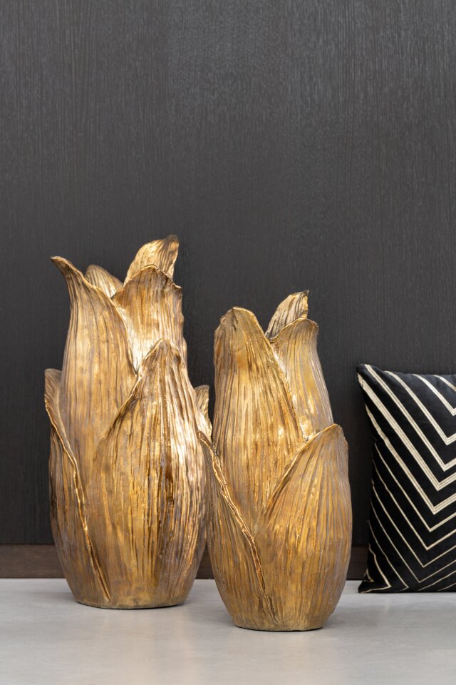 Vase Nebu Petals Poly Gold