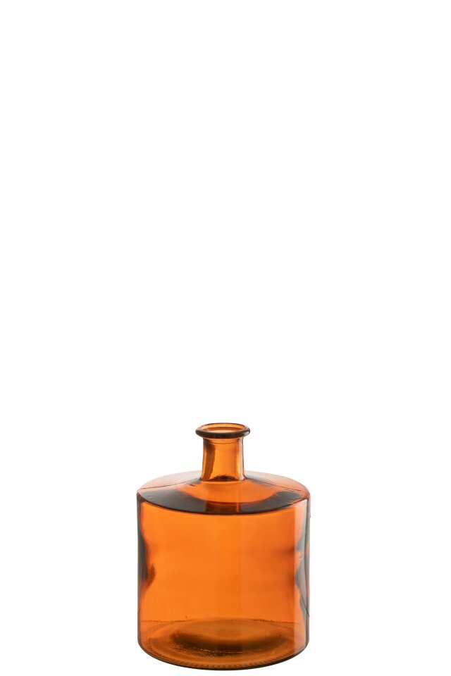 VASE WIDE GLASS ORANGE
