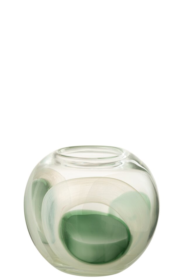 Vase Livy Glass Green/White/Transparent