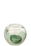 Vase Livy Glass Green/White/Transparent