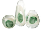 Vase Livy Glass Green/White/Transparent