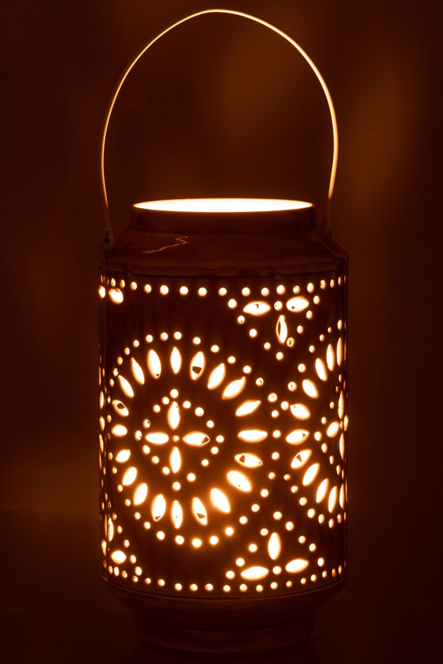 Lantern High Perforated Iron Ochre
