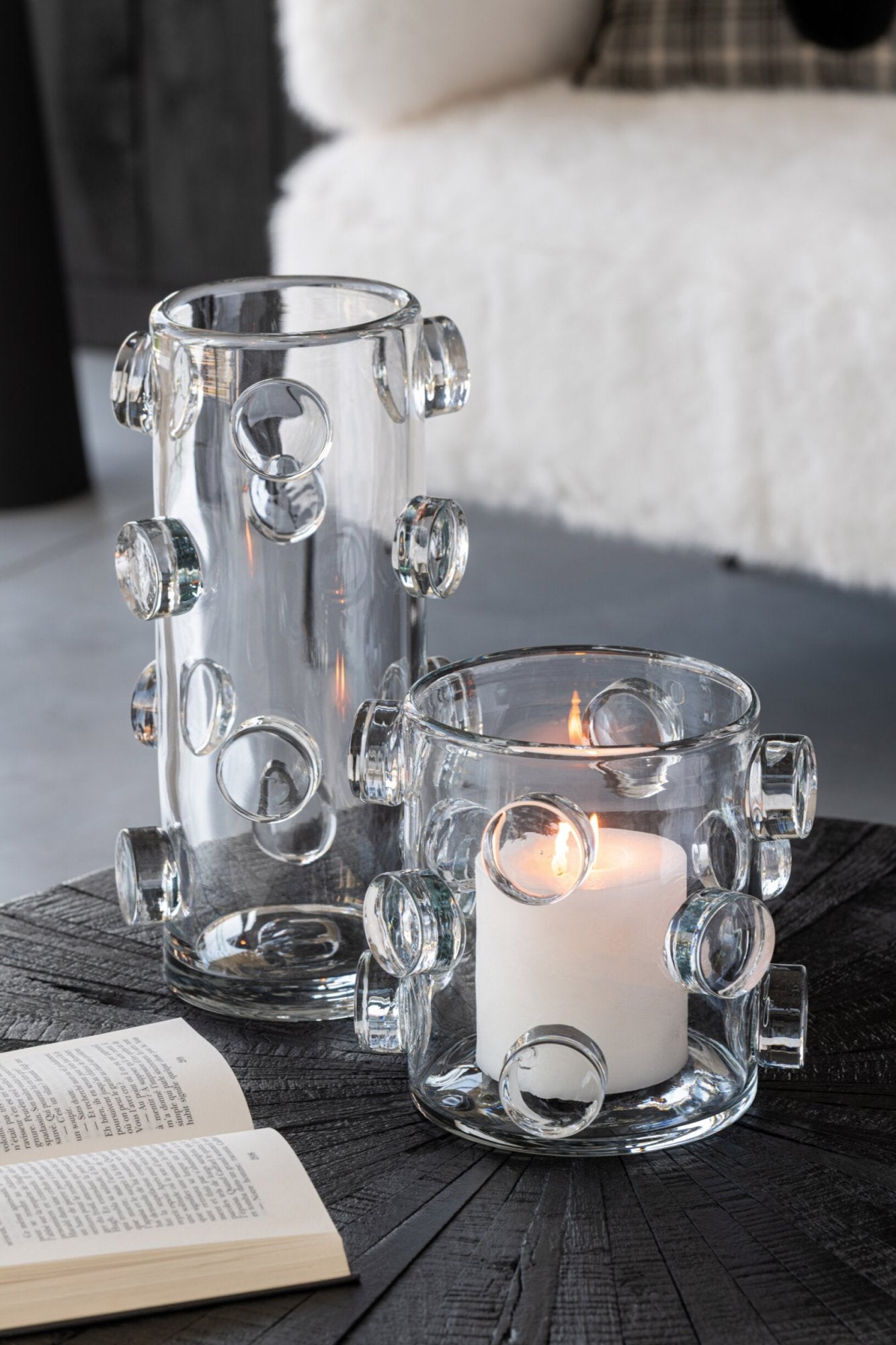 Vase Pebbles Glass Transparent