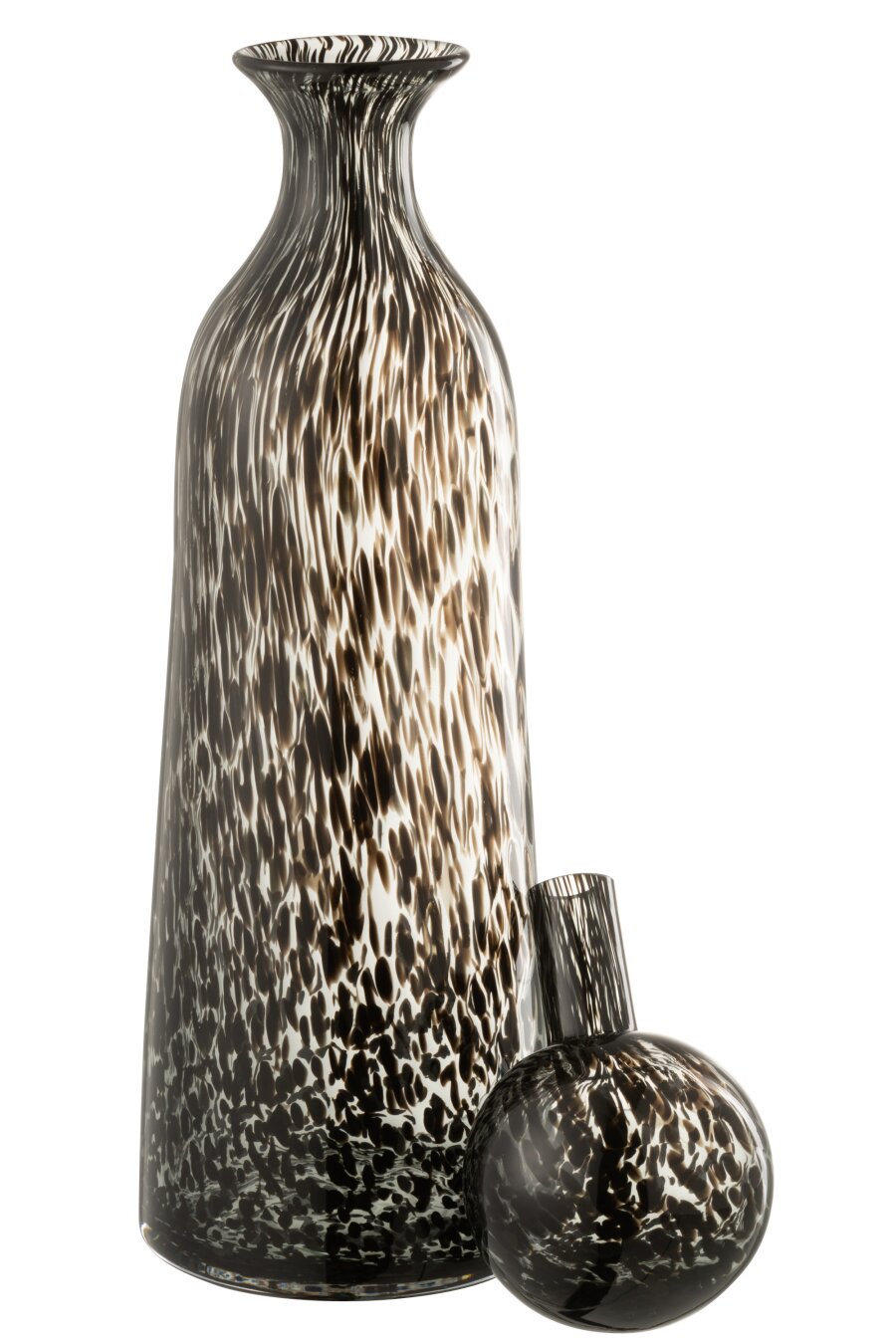 Bottle+Plug Dot Decorative Tall Glass Black