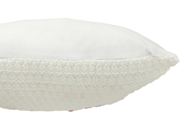 Cushion Knitted Relax Polyester/Acrylic White/Red