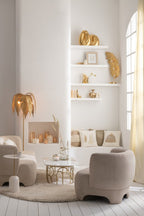 Vase Leaf Glass/Iron Transparent/Gold