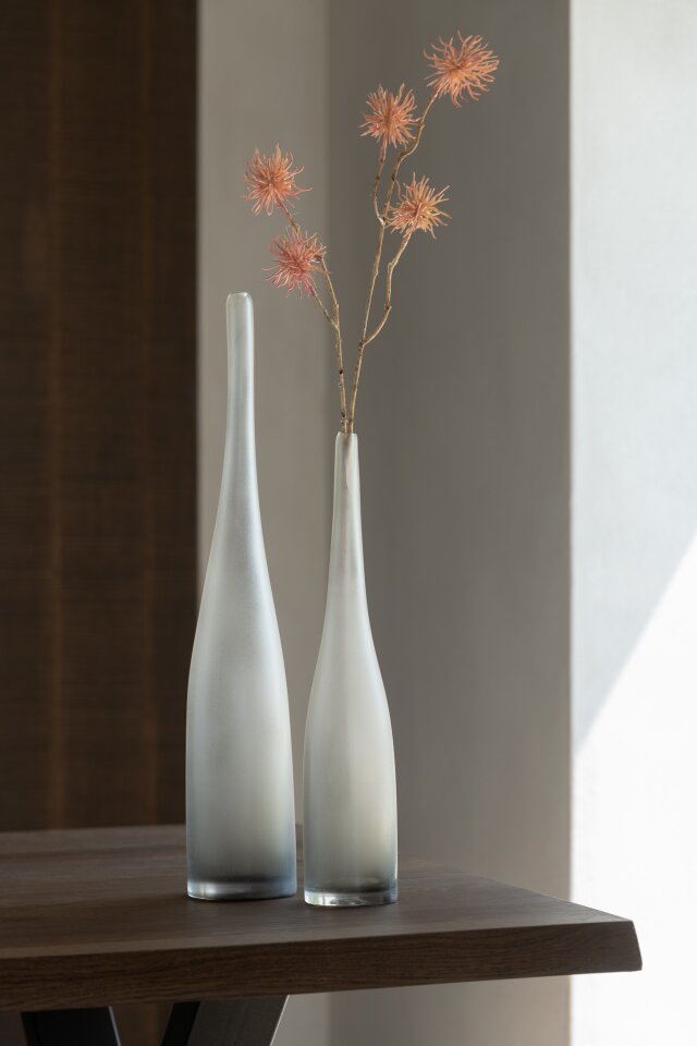 Set Of 2 Vases Yara Flute Glass Greige