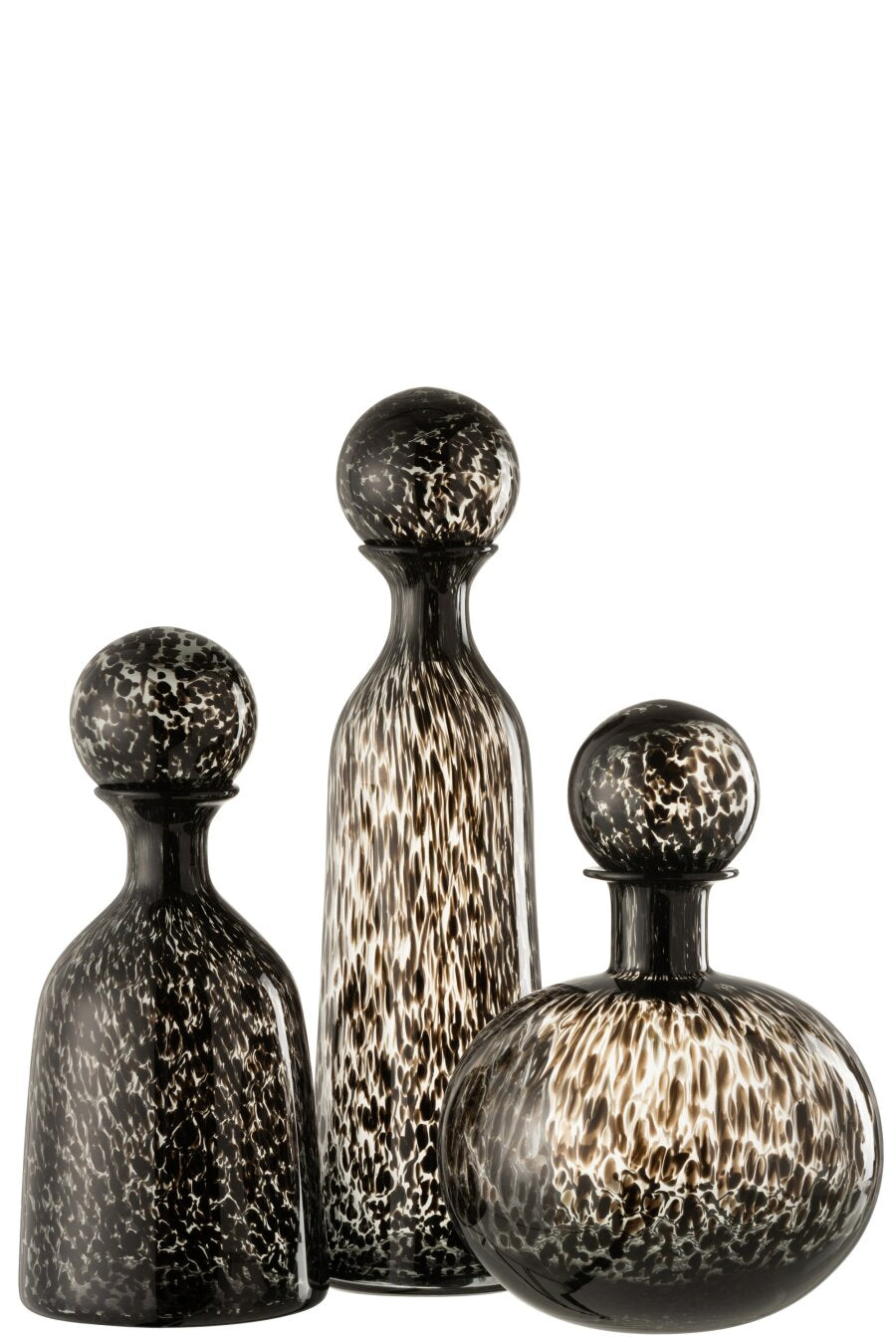 Bottle+Plug Dot Decorative Tall Glass Black