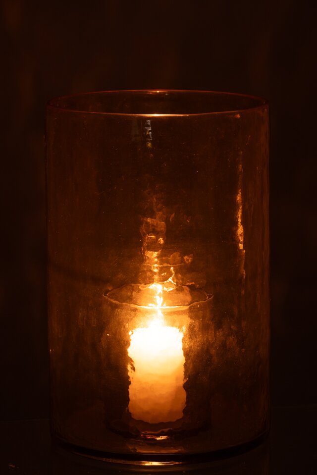 Tealight Holder Double Glass Yellow