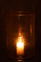 Tealight Holder Double Glass Yellow