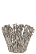 Hurricane Branches With Glass Wood Grey Large
