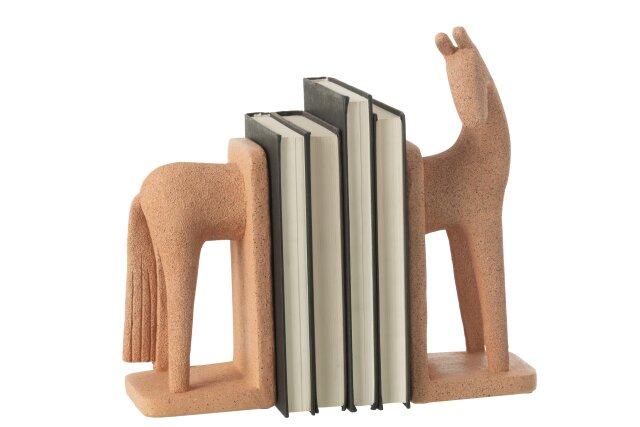 Set Of 2 Bookend Horse Modern Resin Terra