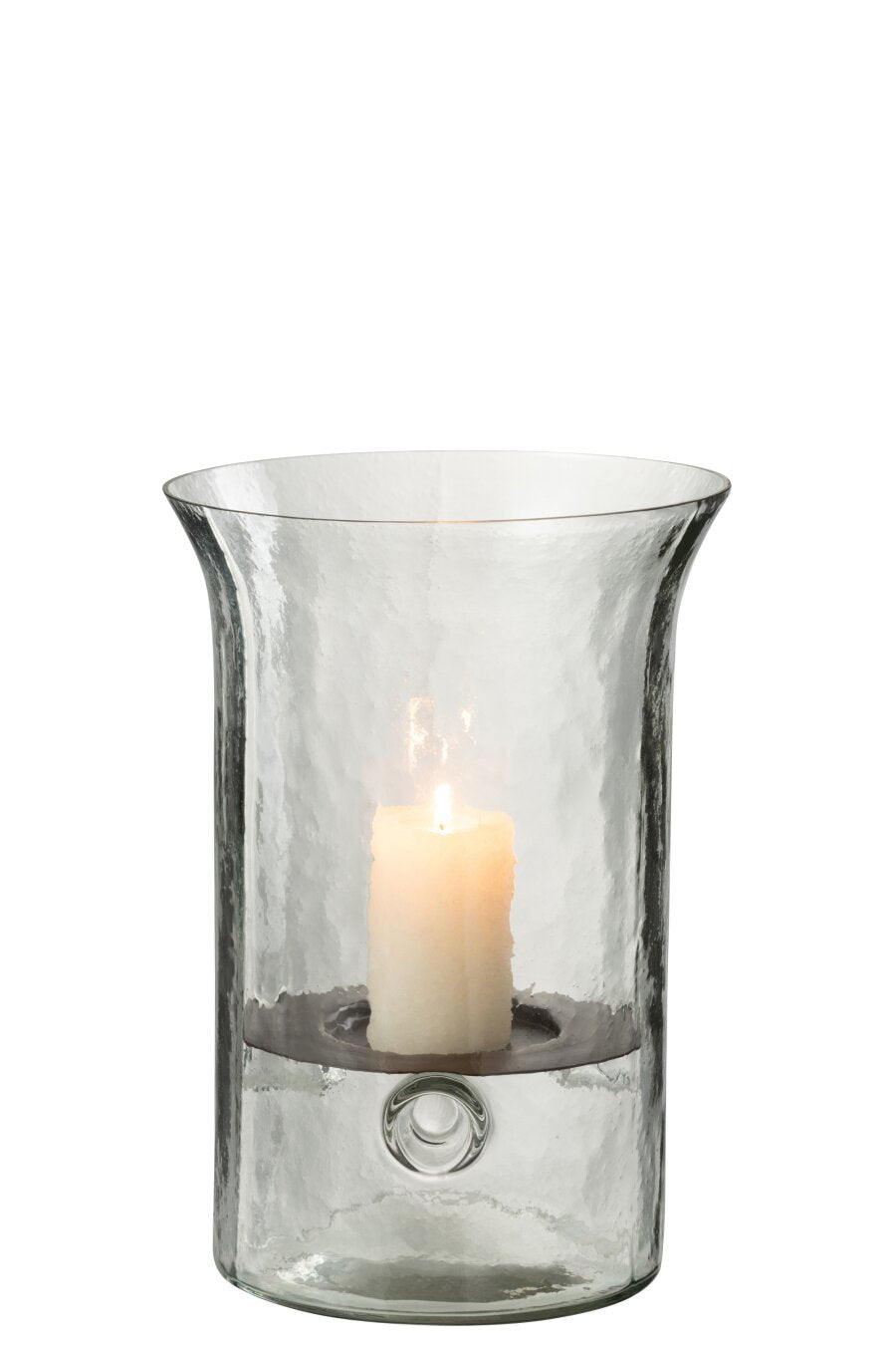 Candleholder Plate Blurred Glass Transparent