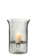 Candleholder Plate Blurred Glass Transparent