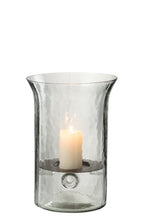 Candleholder Plate Blurred Glass Transparent