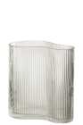 Vase Irregular Striped Glass Transparent