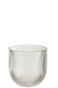 Vase Striped Glass Transparent